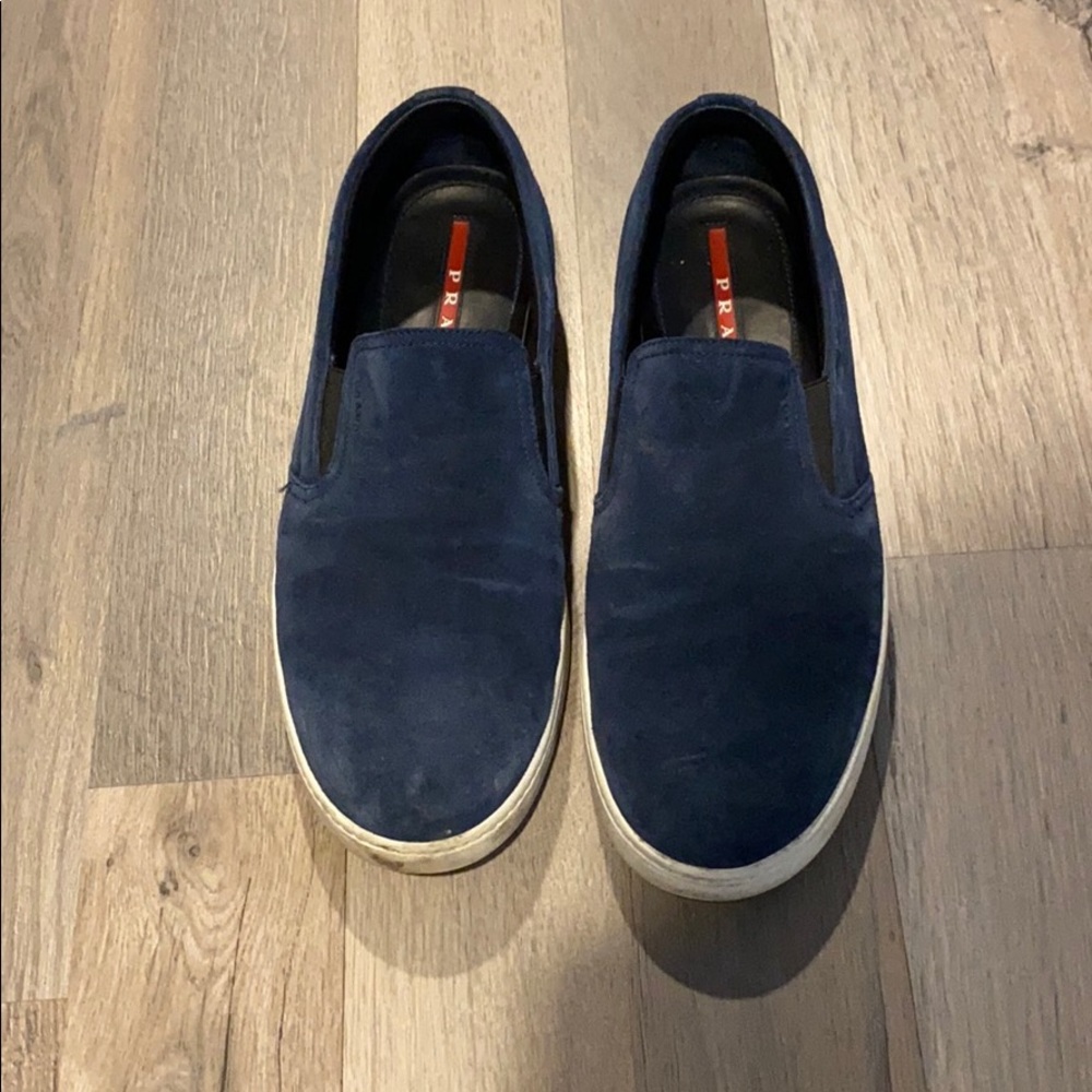 Prada suede slip on sneakers shoes
